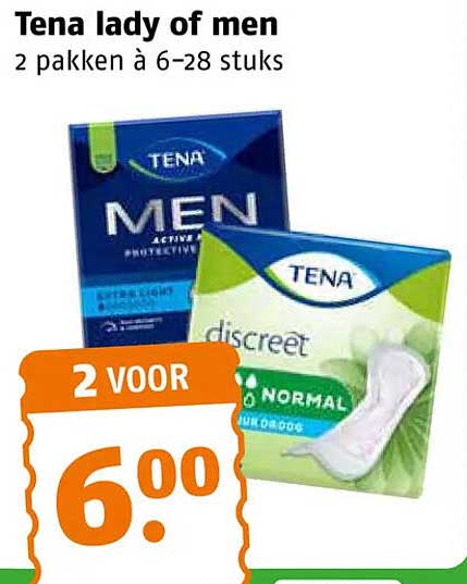 Tena lady of men 2 pakken à 6-28 stuks 2 VOOR