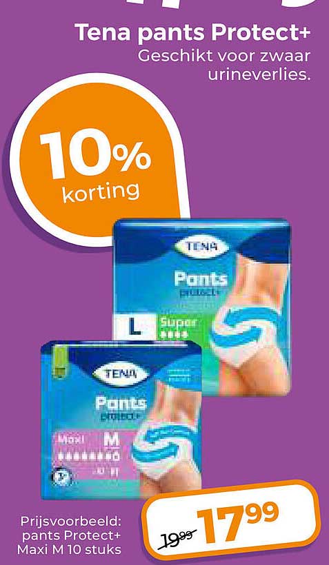 Tena pants Protect+ Geschikt voor zwaar urineverlies. 10% korting