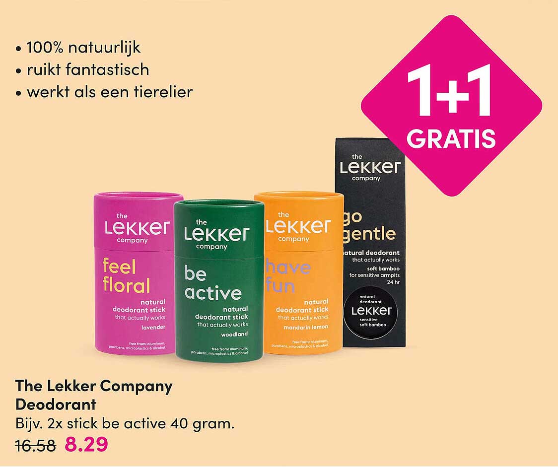 The Lekker Company Deodorant 1+1 GRATIS