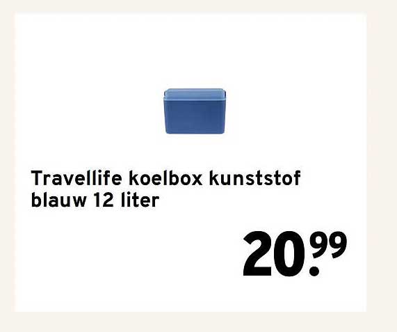 Travellife koelbox kunststof blauw 12 liter