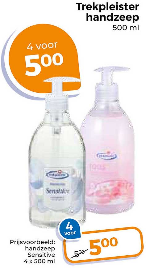 Trekpleister handzeep 500 ml 4 voor 500