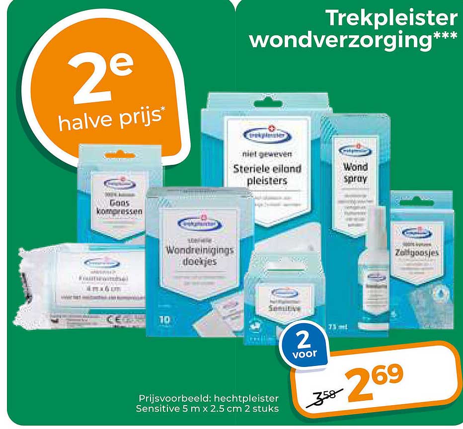 Trekpleister wondverzorging 2e halve prijs