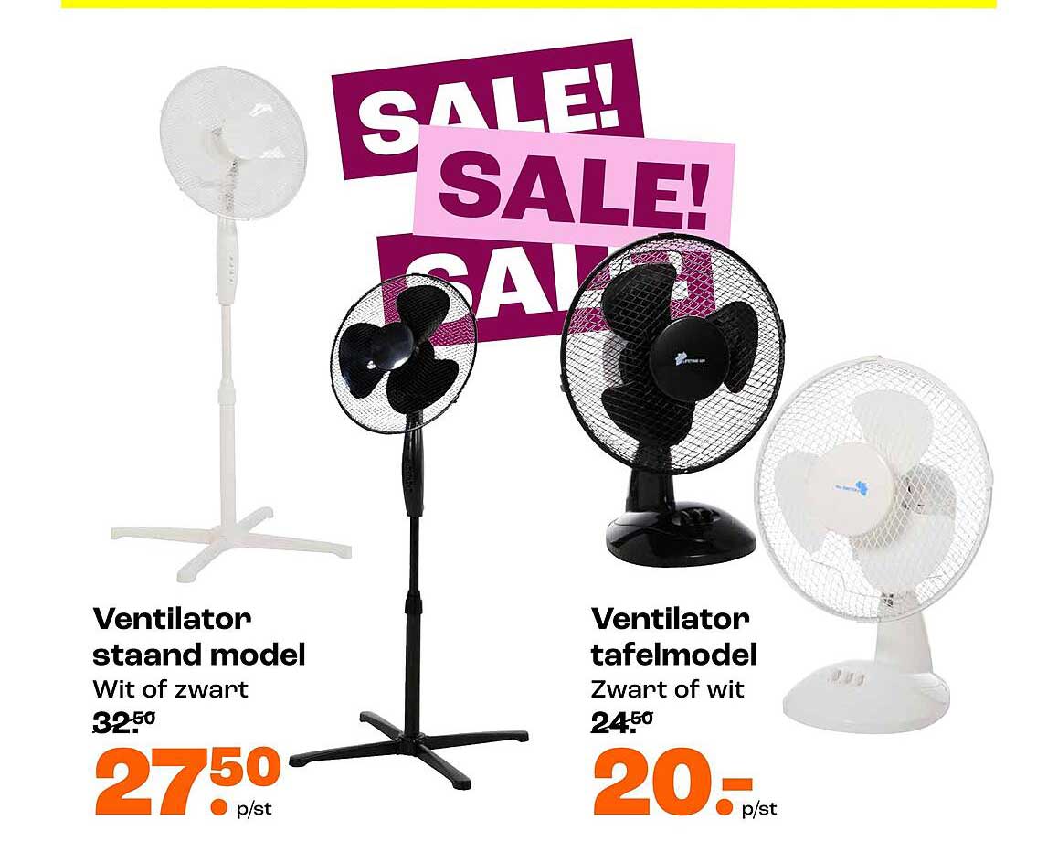 Ventilator standaard model Wit of zwart SALE!