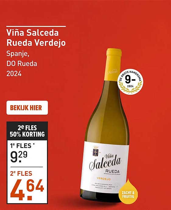 Viña Salceda Rueda Verdejo Spanje, DO Rueda 2024 2e FLES 50% KORTING