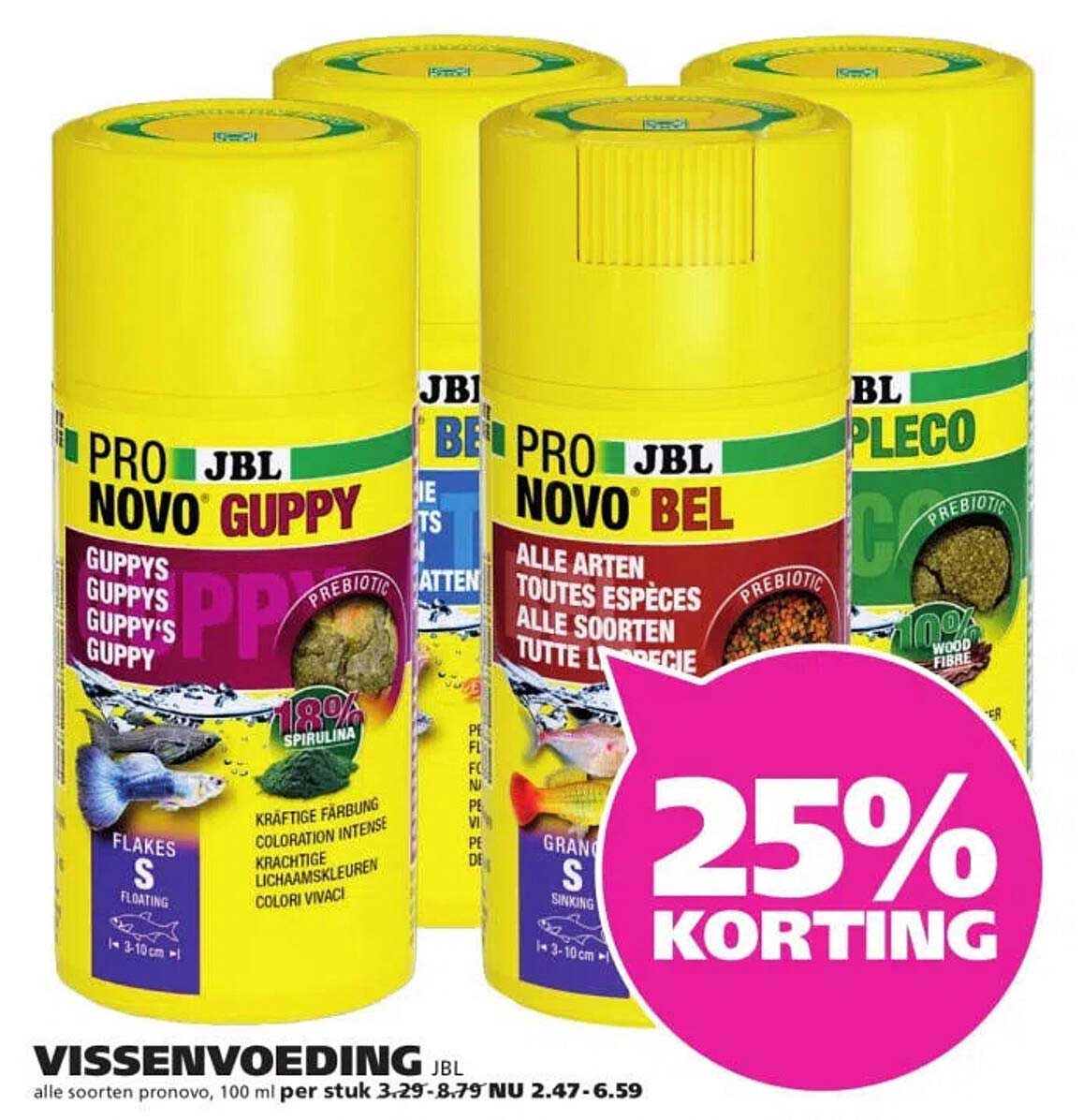 Vissenvoeding JBL alle soorten pronovo, 100 ml 25% korting