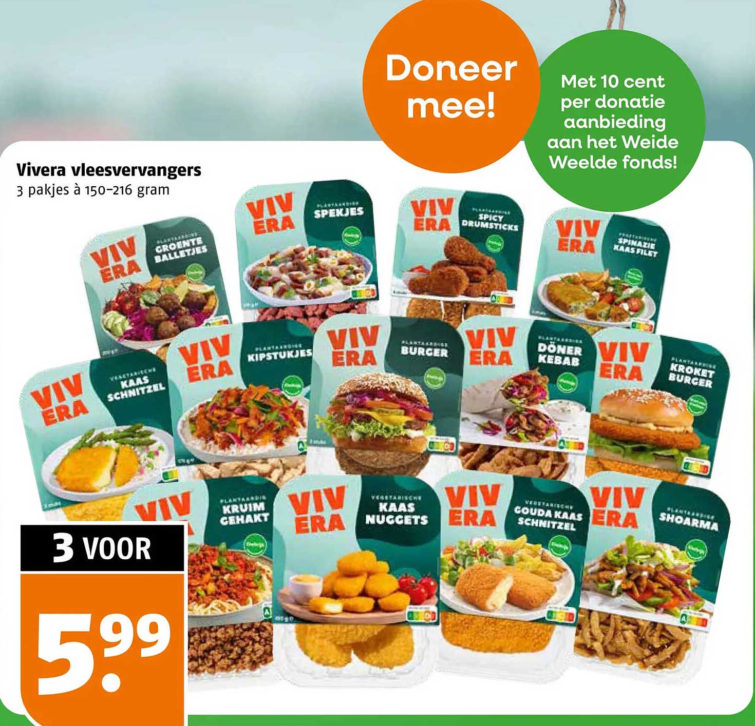 Vivera vleesvervangers 3 voor 5.99