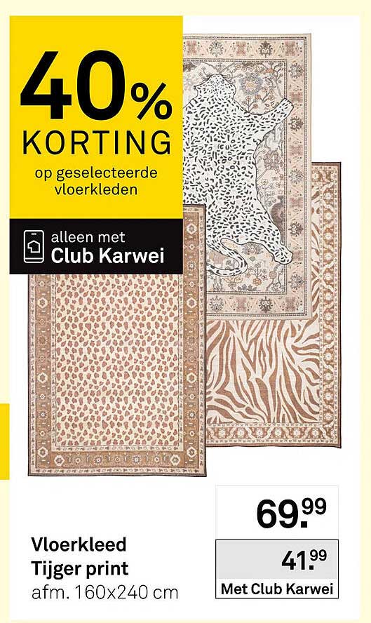 Vloerkleed Tijger print