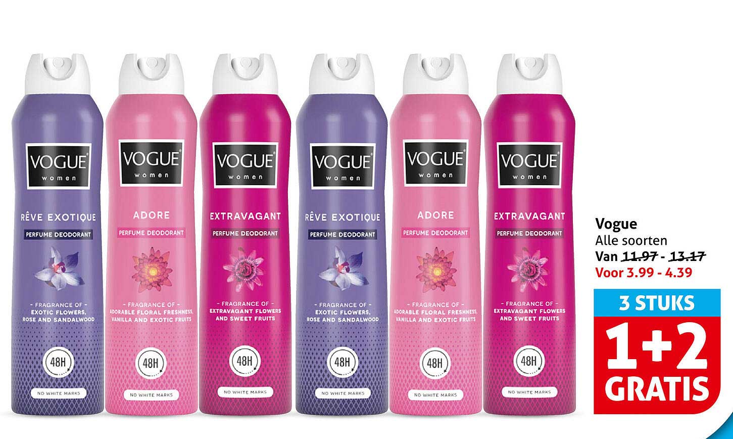 Vogue Alle soorten 3 stuks 1+2 gratis