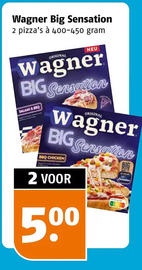 Wagner Big Sensation 2 pizza’s à 400-450 gram