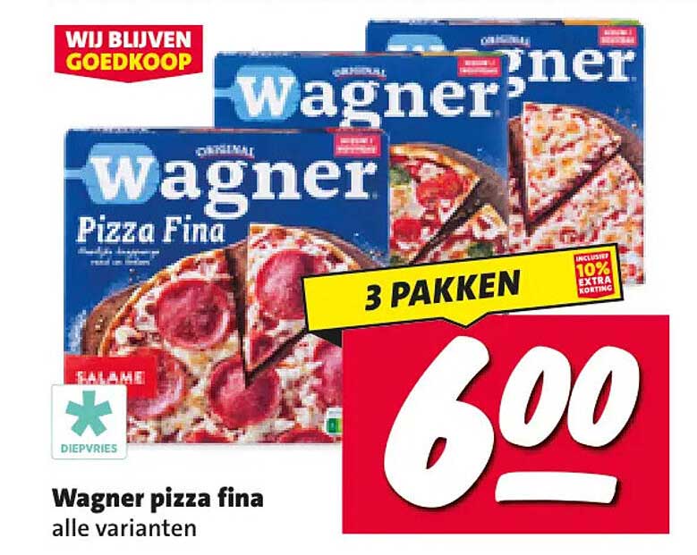 Wagner pizza fina alle varianten 3 pakken