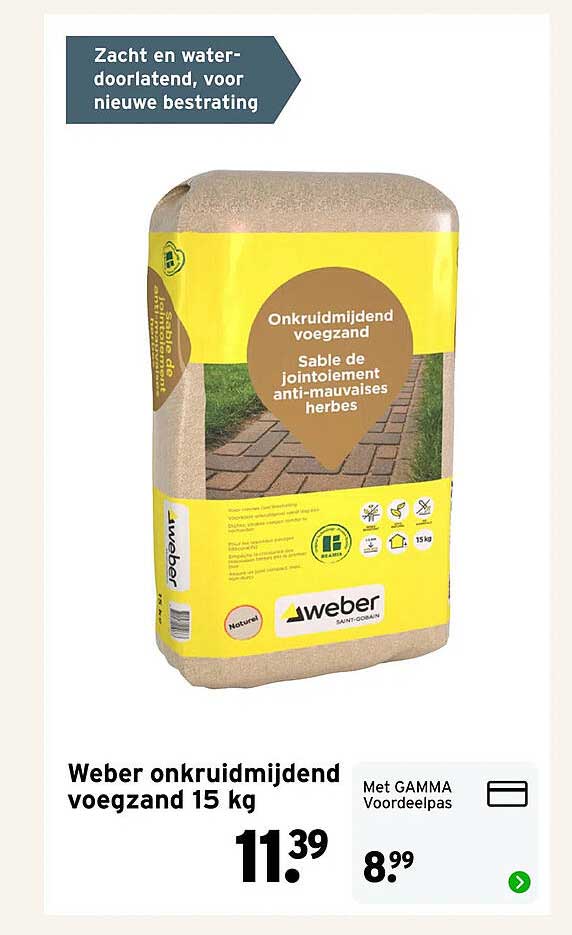 Weber onkruidmijdend voegzand 15 kg