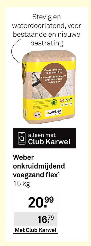 Weber onkruidmijdend voegzand flex¹ 15 kg