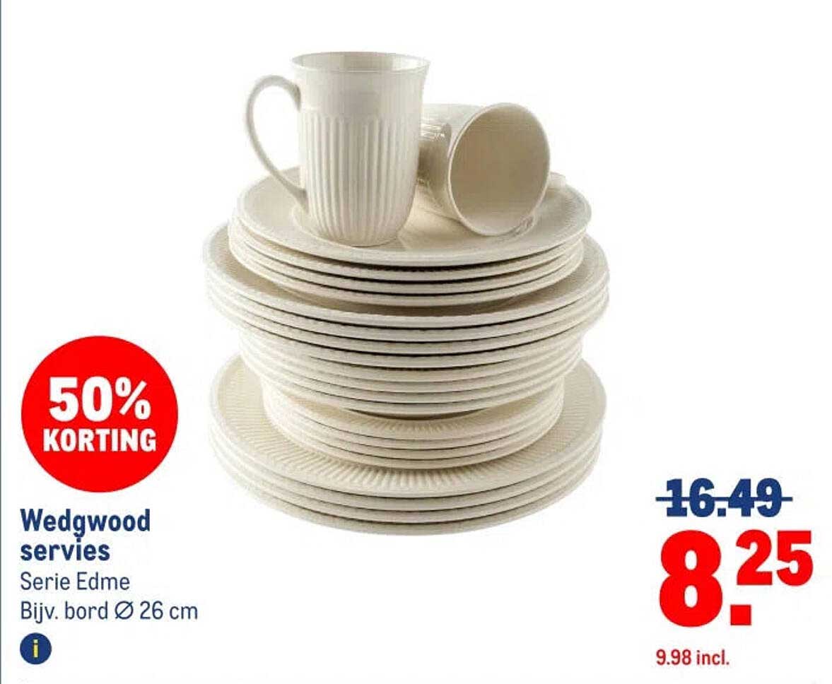 Wedgwood servies Serie Edme Bijv. bord Ø 26 cm 50% KORTING