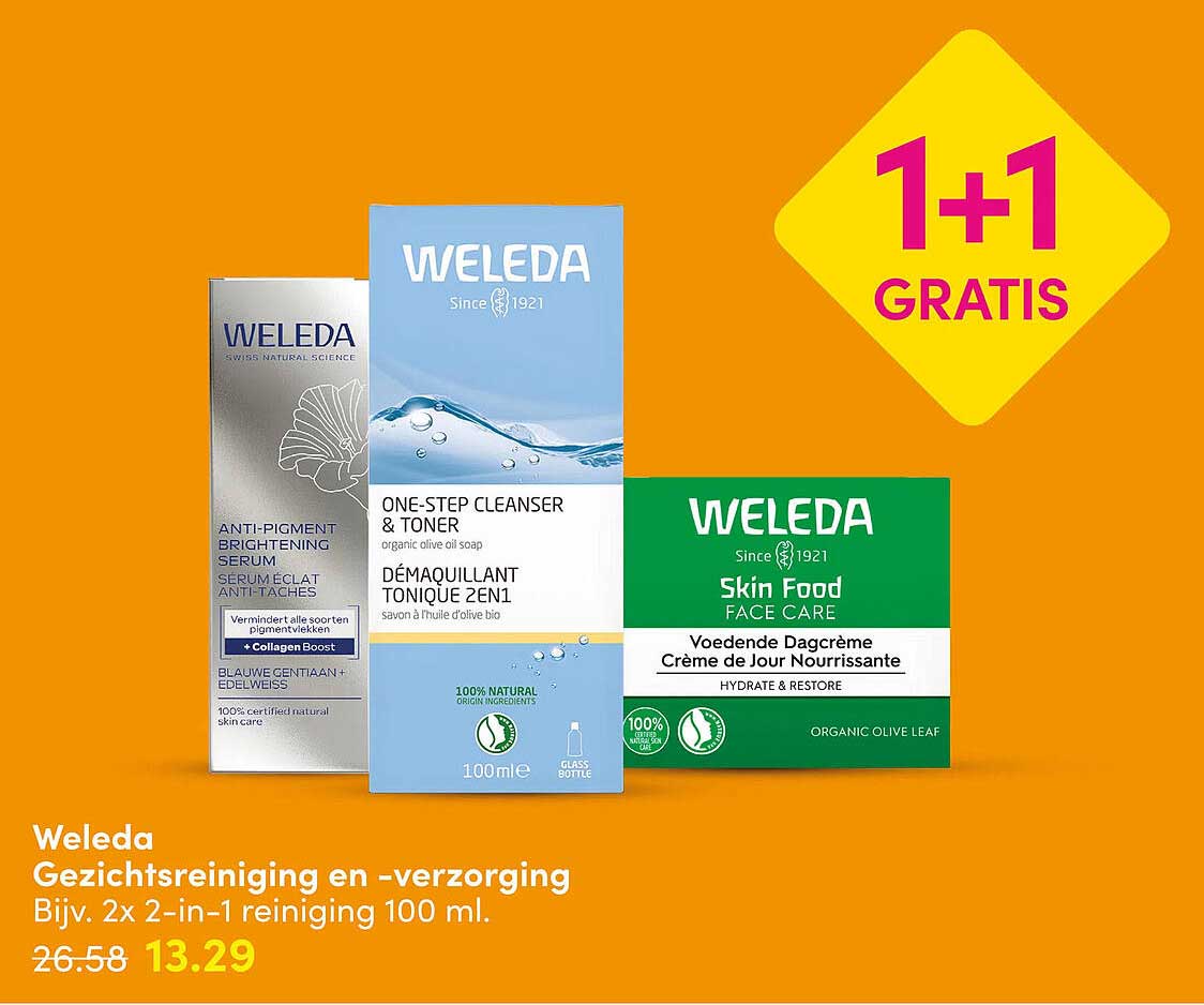 Weleda Gezichtsreiniging en -verzorging 1+1 GRATIS