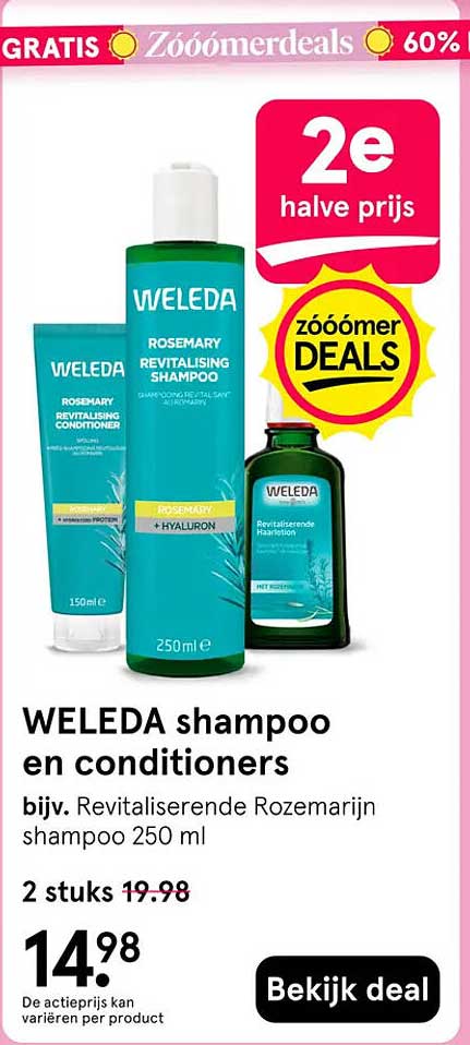 WELEDA shampoo en conditioners 2e halve prijs