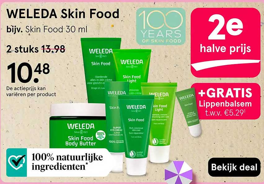 WELEDA Skin Food 2e halve prijs
