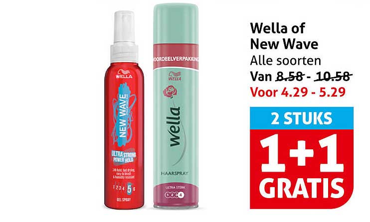 Wella of New Wave Alle soorten 2 STUKS 1+1 GRATIS