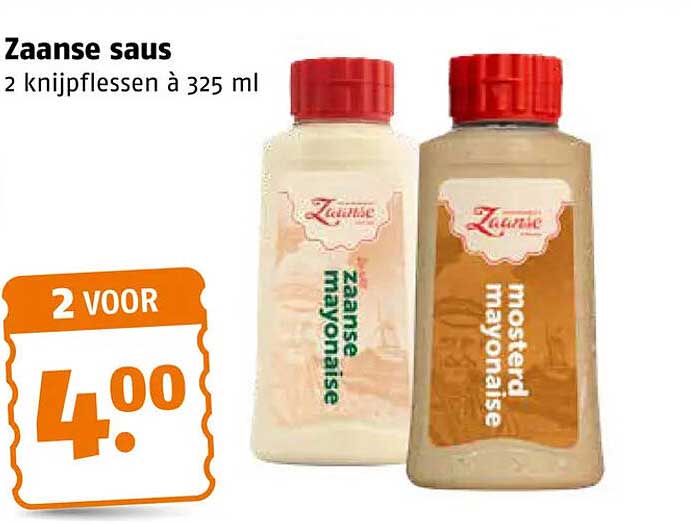 Zaanse saus 2 knijpflessen à 325 ml 2 voor 4.00