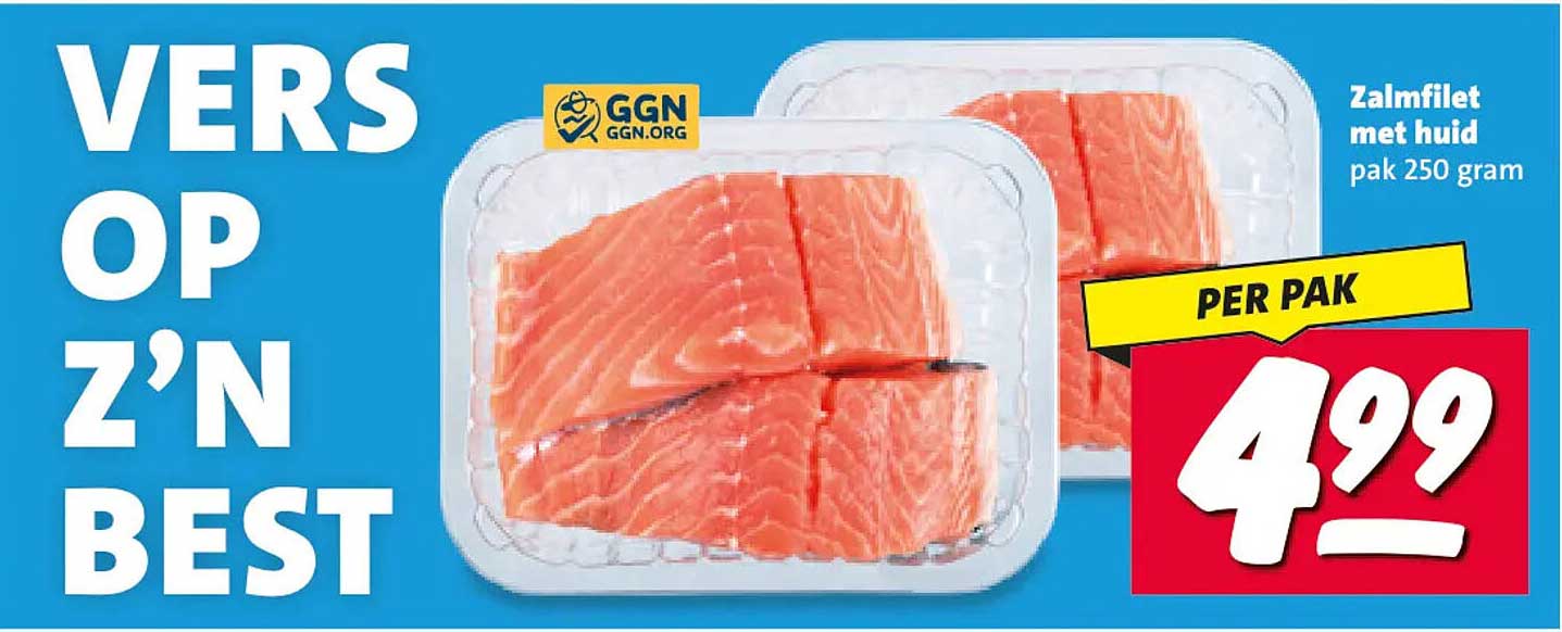 Zalmfilet met huid pak 250 gram
