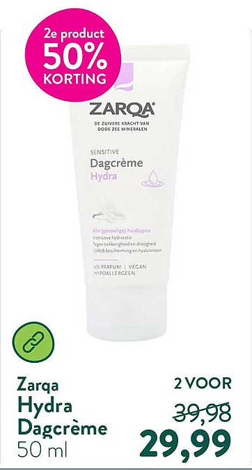 Zarqa Hydra Dagcrème 50 ml 2e product 50% KORTING