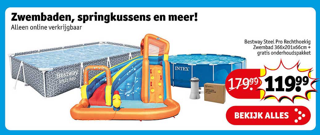 Zwembaden, springkussens en meer!