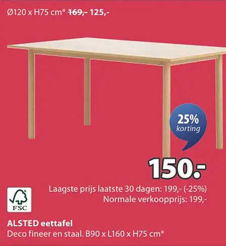 ALSTED eettafel