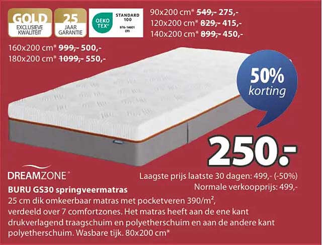 BURU GS30 springvermatras