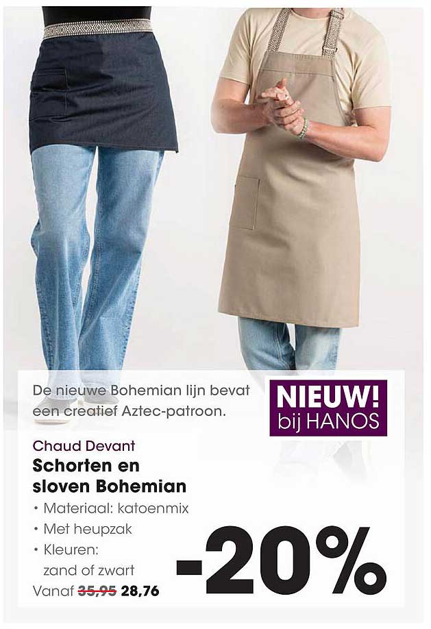 Chaud Devant Schorten en sloven Bohemian