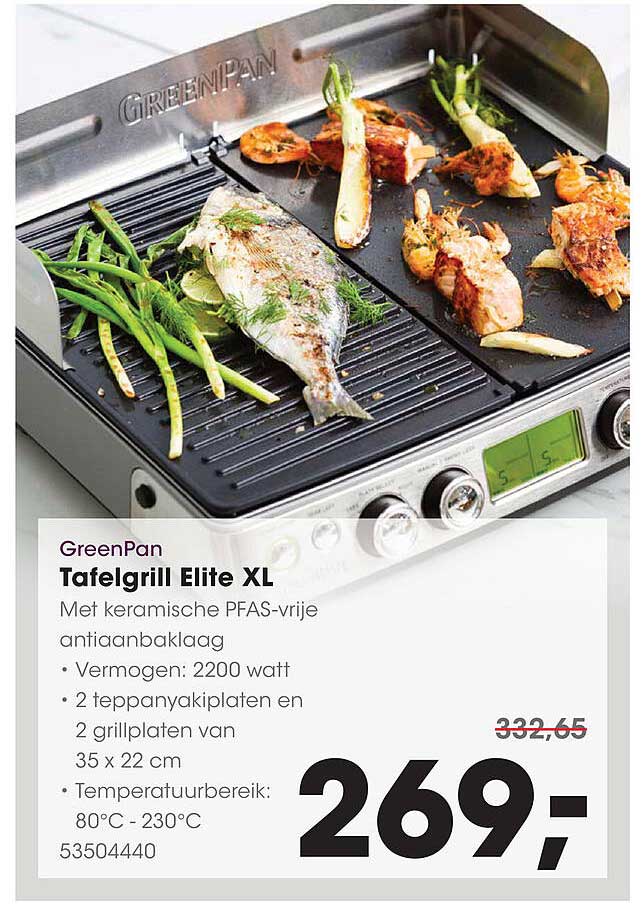 GreenPan Tafelgrill Elite XL