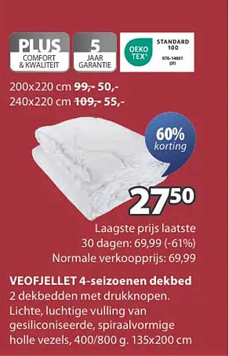 VEOFJELLET 4-seizoenen dekbed