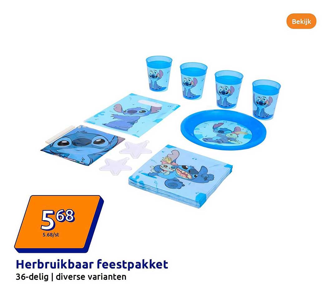 Herbruikbaar feestpakket 36-delig | diverse varianten