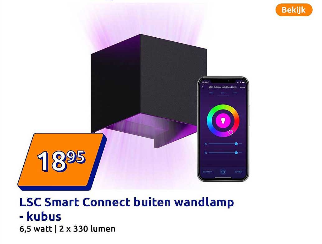 LSC Smart Connect buiten wandlamp - kubus