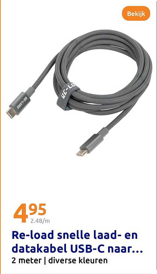 Re-load snelle laad- en datakabel USB-C naar...
