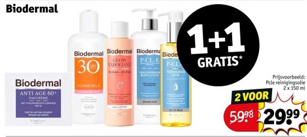 1+1 GRATIS* Biodermal-producten