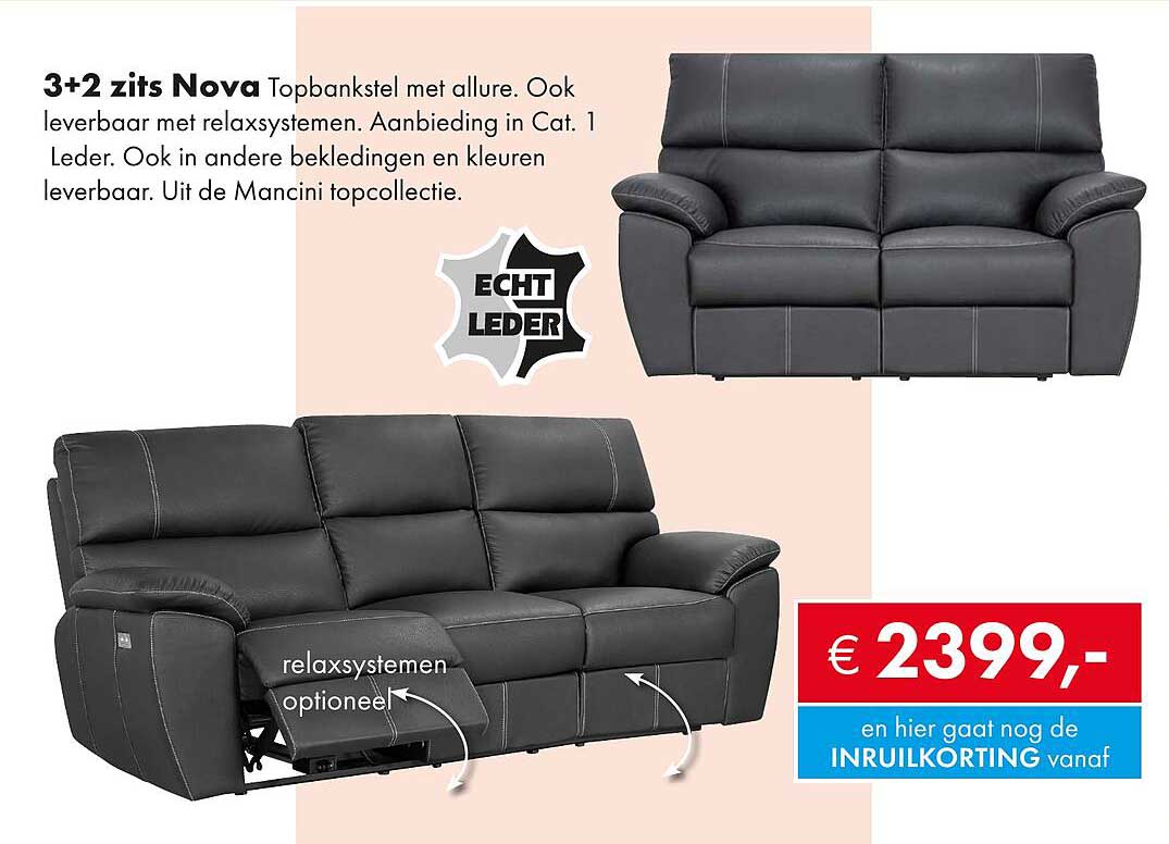 3+2 zits Nova Topbankstel met allure