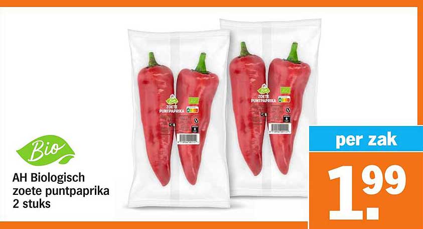 AH Biologisch zoete puntpaprika 2 stuks