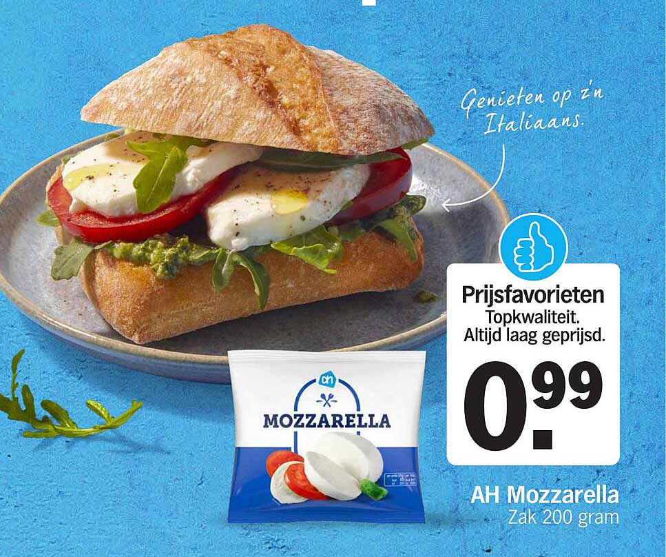 AH Mozzarella Zak 200 gram