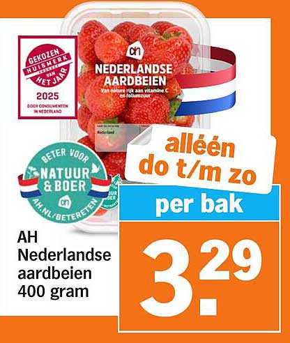 AH Nederlandse aardbeien 400 gram