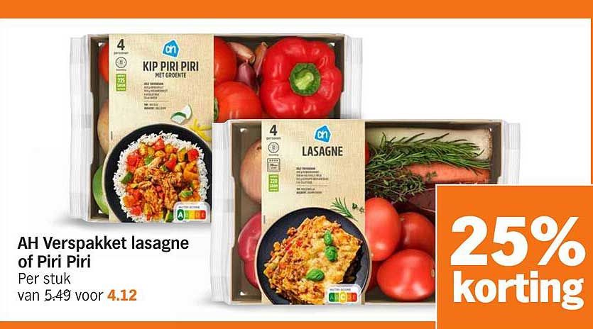 AH Verspakket lasagne of Piri Piri