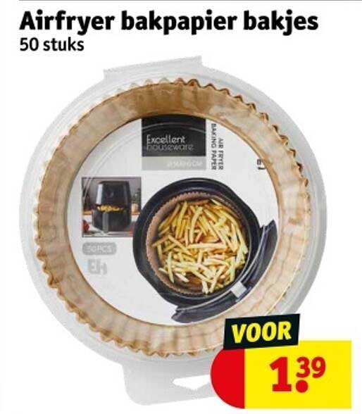Airfryer bakpapier bakjes 50 stuks