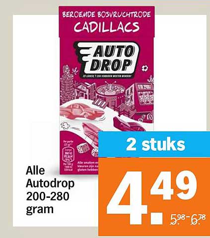 Alle Autodrop 200-280 gram
