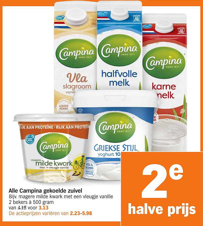 Alle Campina gekoelde zuivel
