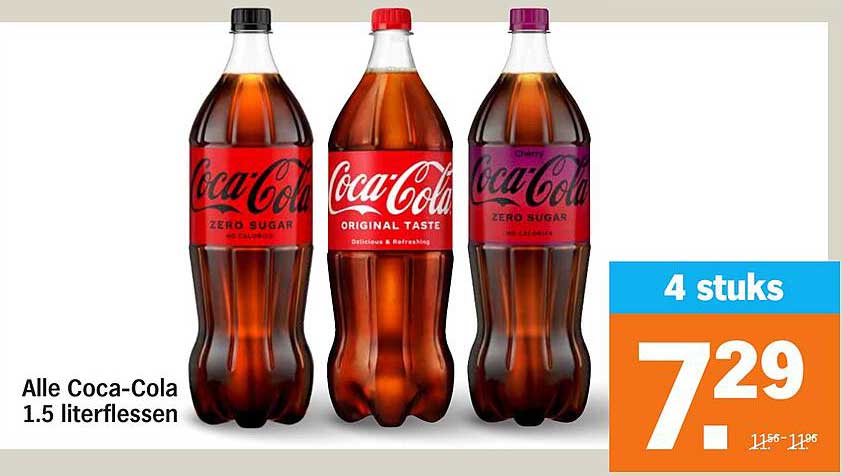 Alle Coca-Cola 1.5 literflessen