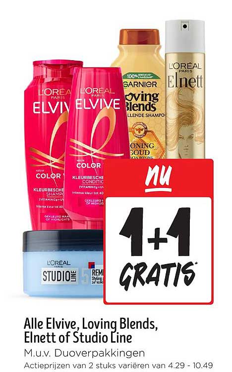 Alle Elvive, Loving Blends, Elnett of Studio Line M.u.v. Duoverpakkingen