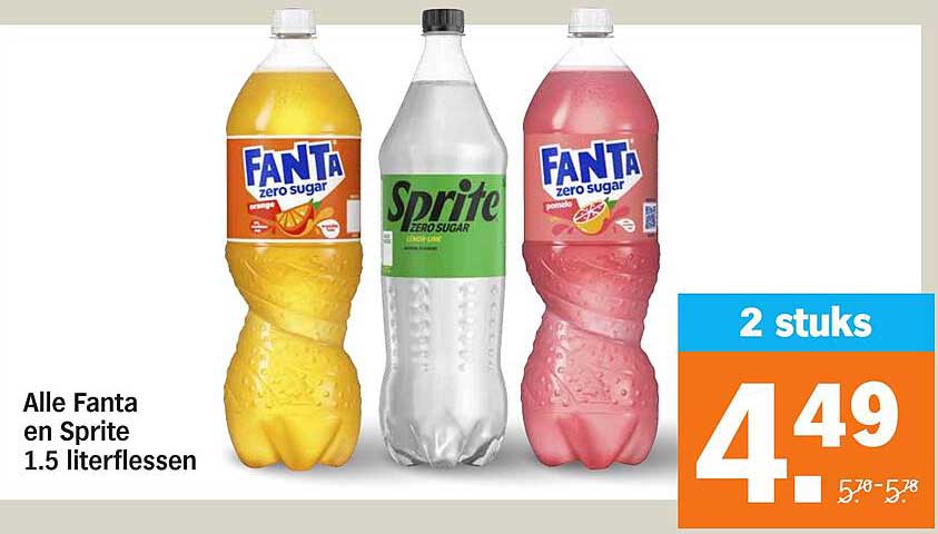Alle Fanta en Sprite 1.5 literflessen