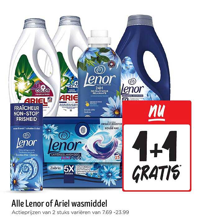 Alle Lenor of Ariel wasmiddel