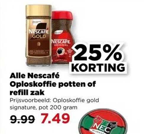 Alle Nescafé Oploskoffie potten of refill zak