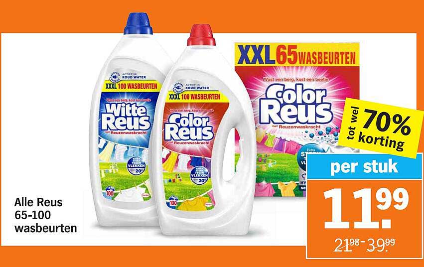 Alle Reus 65-100 wasbeurten