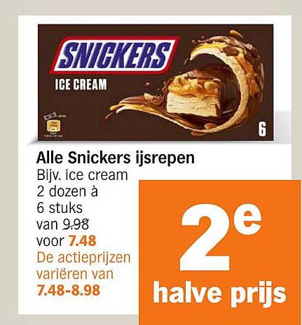 Alle Snickers ijsrepen