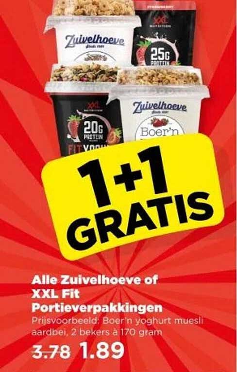 Alle Zuivelhoeve of XXL Fit Portieverpakkingen
